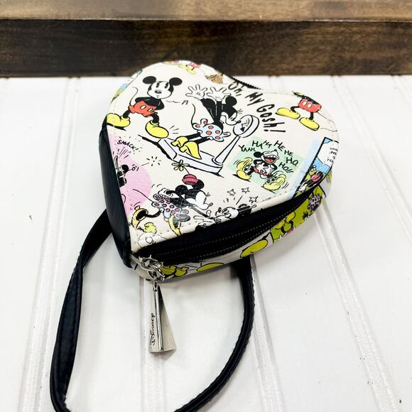 Disney Mickie Minnie Heart Wristlet Purse - Picture 2 of 6